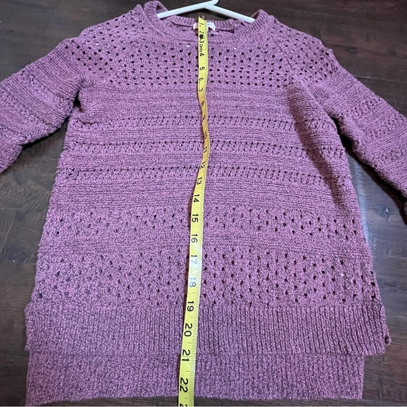 Closet clean out. Sweater. Red scoop neck black jewels. Pink knit high neck. - Picture 11 of 14